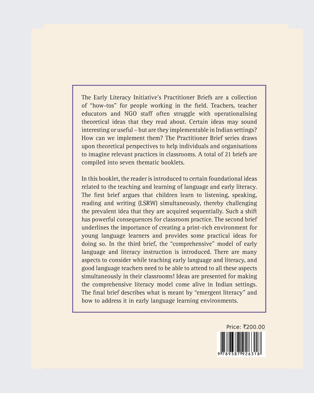 Early Language and Literacy : Introduction and Overview  (Booklet 1)