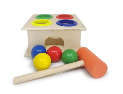 Wooden Hammer Ball Knock Pounding Bench