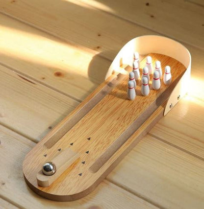 Wooden Mini Desk Top BOWLING GAME